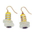 Eco Protector,'Handcrafted Recycled Glass Dangle Earrings from Ghana'