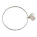 Rose quartz bangle bracelet, 'Glistening Dew'