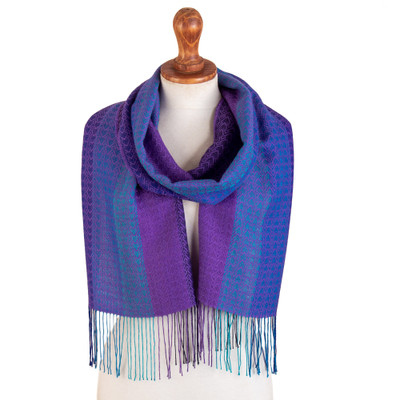 'Unisex Baby Alpaca Blend Striped Scarf Hand-woven in Peru'