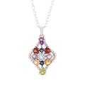 'Colorful Multi-Gemstone Pendant Necklace from India'