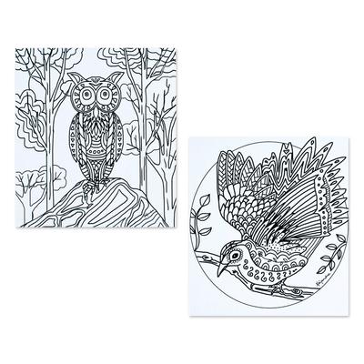 Bird Enchantment,'Mexican Bird Themed Coloring Postcards (Pair)'