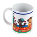 'Christmas-Themed Ceramic Mug with Printed Cat Design'