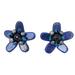 'Phuket Flowers' - Lapis Lazuli and Pearl Button Earrings