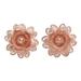 Grateful Flower,'Hand Made Rose Gold Plated Flower Button Earrings'