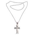 Blue Faith,'Blue Topaz and Sterling Silver Cross Necklace from Bali'