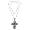 Garnet cross necklace, 'Redemption'