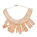 Glistening Peace,'18k Gold Plated Copper Statement Necklace from Bali'