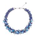 Blue Paradise,'Handcrafted Multi-Gemstone Blue Beaded Necklace'