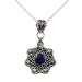 Blue Eternity,'Silver Blue Topaz Lapis Lazul Pendant Necklace from India'