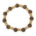 Beige Fantasy,'Artisan Crafted Sese Wood and Recycled Plastic Bracelet'