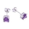 Sparkling Gems,'Faceted Amethyst Stud Earrings from Thailand'