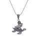 Turtle Ride,'Sterling Silver and Marcasite Turtle Pendant Necklace'