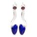 Being Bold,'Lapis Lazuli Silver Earrings with Garnet'