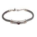 Gold Accent 925 Silver Garnet Pendant Bracelet from Bali 'Center of Hope'