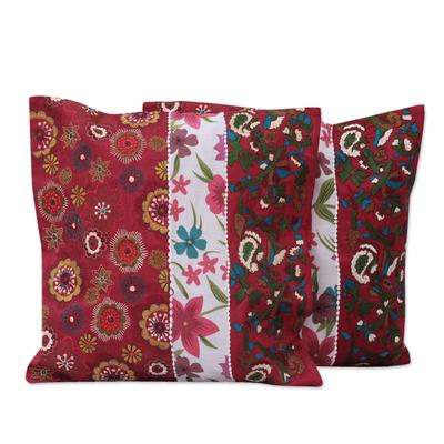 Cushion covers, 'Garden of Love' (pair)