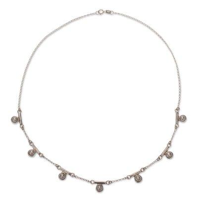 Cultured pearl pendant necklace, 'Seven Moons'