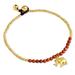 Jasper anklet, 'Stylish Elephant'