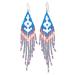 Bold Cascade in Blue,'Multicolored Long Beaded Waterfall Earrings'