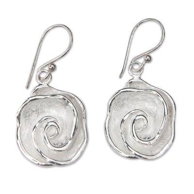 Sterling silver dangle earrings, 'Sweet Gardenia'