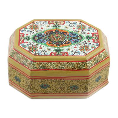 Srinagar Garden,'Handcrafted Geometric Papier Mache Decorative Box from India'