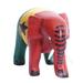 Ghanaian Elephant,'Elephant Wood Figurine Painted with The Ghanaian Flag Colors'