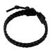 Fun Times in Black,'Black Leather Braided Bracelet with Silver from Thailand'