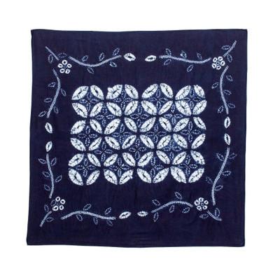 Flower of Life,'Flower of Life Indigo Cotton Batik Hand Crafted Tablecloth'