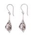 Balinese Cultured Pearl Earrings Crafted of Sterling Silver 'White Calla Lily'