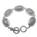 Legacy of Five,'Sterling Silver Link Bracelet with Five Ovals from Bali'