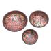 Cherry Decor,'Floral Batik Wood Centerpieces from Java (Set of 3)'