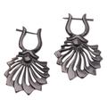 Open Petals,'Flower-Shaped Horn Drop Earrings from Bali'