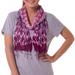 Tie-dyed scarf, 'Fabulous Wine' - Tie Dye Scarf