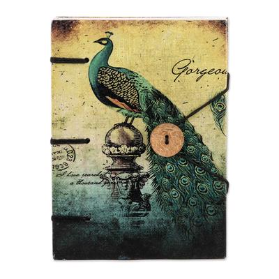 New Heights,'Hardcover Paper Journal with Peacock Motif'