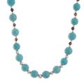 Tiny Islands,'Tiger's Eye and Recon. Turquoise Beaded Necklace from Peru'