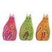 Colorful Cats,'Hand Painted Ceramic Cat Figurines (Set of 3)'