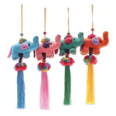 Festive Parade,'Handcrafted Cotton Blend Elephant ...