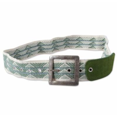 Alpaca blend and suede accent belt, 'Cuzco Hope'