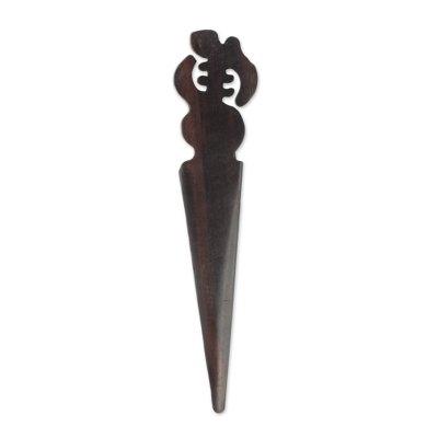 Gye Nyame Helper,'Ebony Wood Gye Nyame Letter Opener from Ghana'