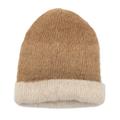 Cozy Winter in Tan,'100% Alpaca Hat in Beige and White from Peru'