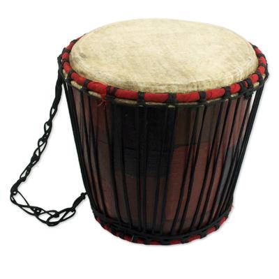 Dramatic,'Handcrafted Tweneboa Wood Bongo Drum fro...