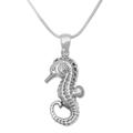 Brilliant Seahorse,'Sterling Silver Seahorse Pendant Necklace from Indonesia'