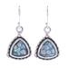 Fresh Snow,'Roman Glass and Sterling Silver Dangle Earrings'