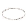 Circle of Paws,'Paw Print Motif Sterling Silver Bangle Bracelet from Bali'