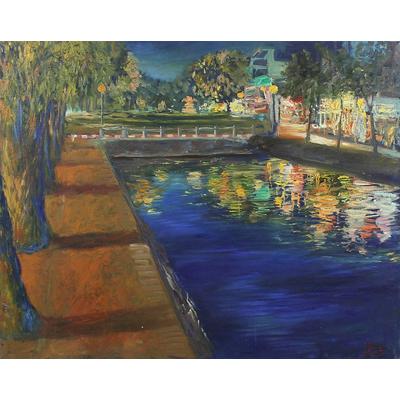 Midnight in Chiang Mai Moat,'Impressionist Paintin...