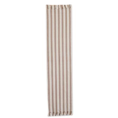 Nutmeg Stripe,'Striped Cotton Table Runner'