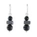 Style by Night,'Onyx and Hematite Dangle Earrings from Thailand'