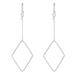 Breezy Diamond,'High Polish Sterling Silver Diamond Shaped Dangle Earrings'