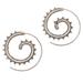 'Sterling Silver Spiraling Half-Hoop Earrings from Bali'