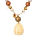 'Warm-Toned Gold-Accented Multi-Gemstone Beaded Necklace'