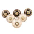 Winter Palace,'Handcrafted Ceramic Knobs from India (Set of 6)'